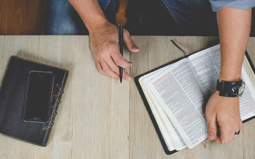 a man in bible study