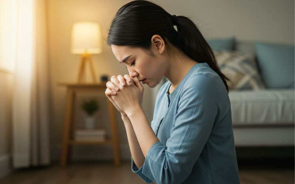 A Woman kneeling in Prayer